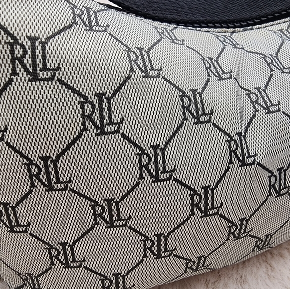 Lauren Ralph Lauren 90a y2k monogram shoulder bag with silver‎ buckles on sides - Picture 6 of 13
